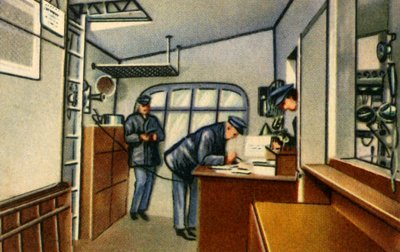 Navigációs szoba egy zeppelin fedélzetén, 1932. alkotó: Unbekannt