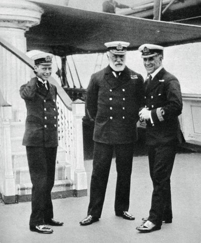 Albert herceg, a haditengerészet kadéta Sir Lewis Beaumont admirálissal, 1912 alkotó: Unbekannt