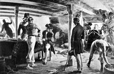 Nelson megpecsételi történelmi üzenetét Koppenhágában, 1801-ben alkotó: Unbekannt