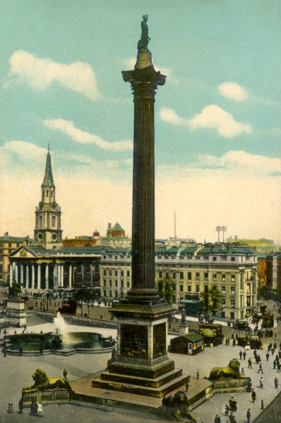 Nelsons-oszlop és Trafalgar Square, London, 1910. alkotó: Unbekannt