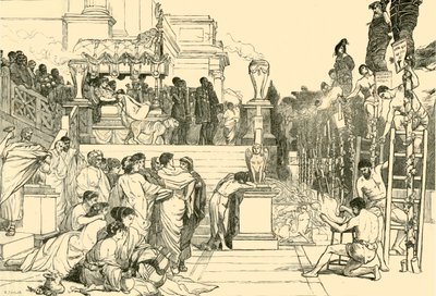 Neros fáklyák – Keresztények égetése Rómában, 1890. alkotó: Unbekannt