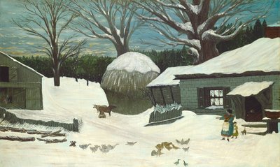 New England Farm in Winter, 1850 vagy azt követően. alkotó: Unbekannt
