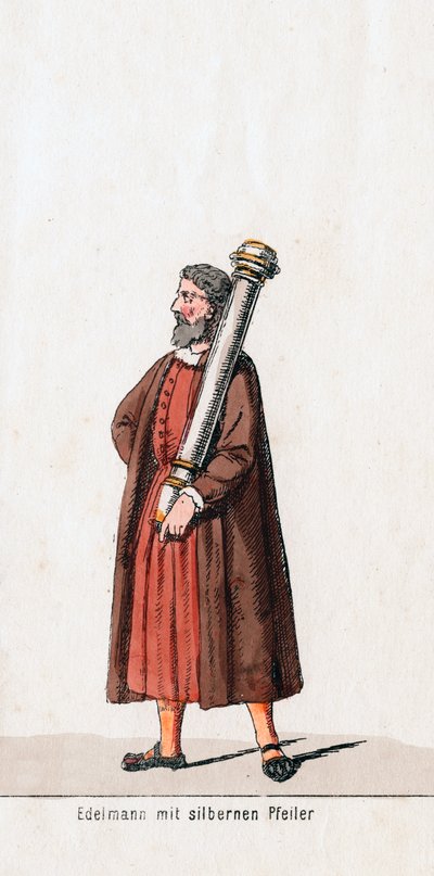 Nemes ezüst oszloppal, jelmezterv Shakespeare drámájához, VIII. Henrik, XIX. alkotó: Unbekannt