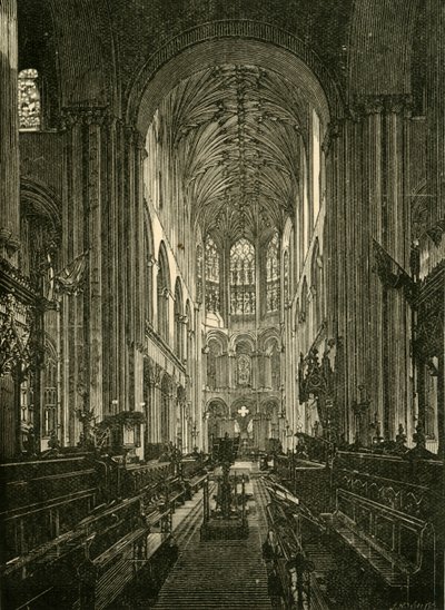 Norwich katedrális. A kórus, Keletre nézve, 1898. alkotó: Unbekannt