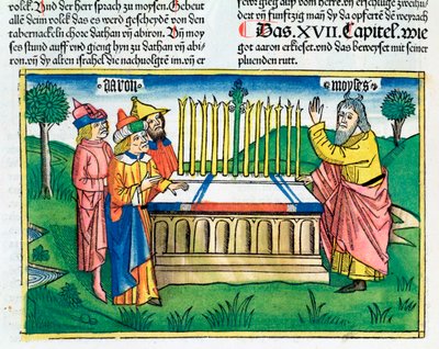 4Móz 17:1-11: Áron botja virágzik az oltáron alkotó: Unbekannt