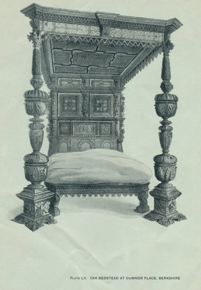 Tölgyfa ágykeret a Cumnor Place-ben, Berkshire-ben, 1915 alkotó: Unbekannt