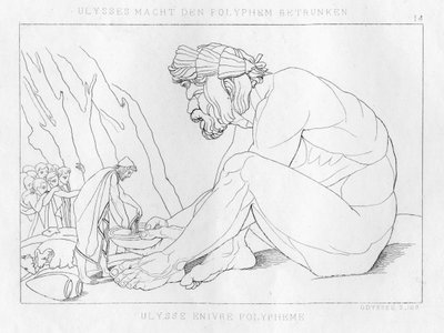 Odüsszeusz iszik Polyfemosszal, a küklopszokkal, 1833 alkotó: Unbekannt