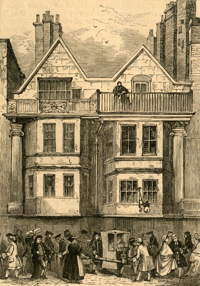Régi házak a Fleet Street-ben, a St. Dunstans templom közelében, most újjáépítették, 1897-ben. alkotó: Unbekannt