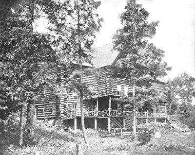 Old Log Cabin, Lake Placid, Adirondacks, New York állam, USA, 1900. alkotó: Unbekannt