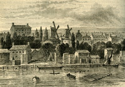 Régi szélmalmok Lambethben, 1750 körül, 1878 körül. alkotó: Unbekannt