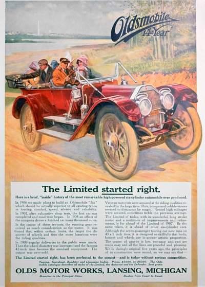 Oldsmobile autóhirdetés, 1911 alkotó: Unbekannt