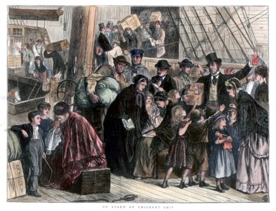 Az emigráns hajó fedélzetén, 1871 alkotó: Unbekannt
