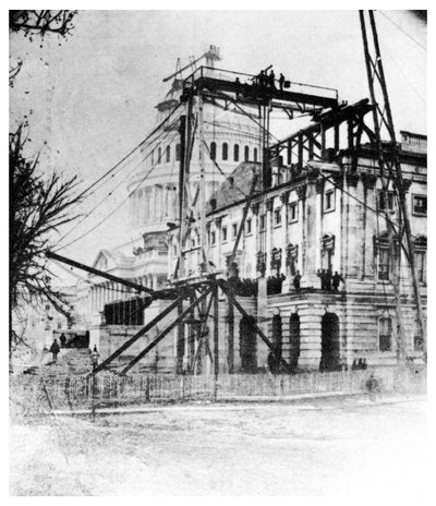 A Capitolium egyik szárnya hamarosan elkészül, Washington DC, USA, 1860 1955 alkotó: Unbekannt