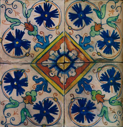 Dísz holland csempe, olasz hatás, c1600 alkotó: Unbekannt