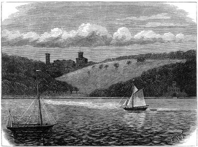 Osborne House, Wight-sziget, a tenger felől nézve, 19. század vége alkotó: Unbekannt