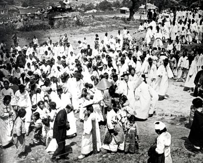 Szabadtéri összejövetel, Korea, 1900 alkotó: Unbekannt