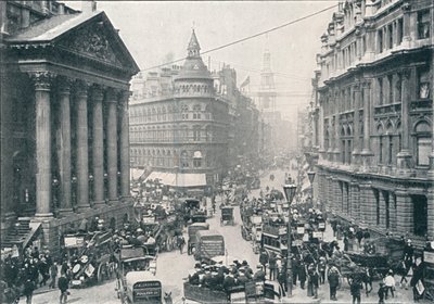 A Mansion House épületén kívül, City of London, 9:00, 1901 1901 alkotó: Unbekannt