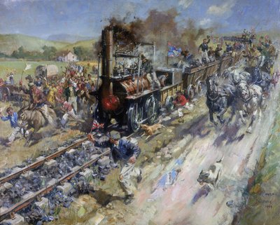 A Stockton és Darlington Railway első nyilvános vonalának megnyitása alkotó: Unbekannt
