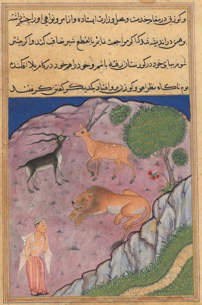 Oldal a Papagáj meséiből Tuti-nama: Huszonegyedik éjszaka: A Brahman..., c. 1560. alkotó: Unbekannt