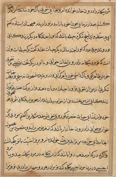 Oldal a Papagáj meséiből Tuti-nama: szövegoldal, c. 1560. alkotó: Unbekannt