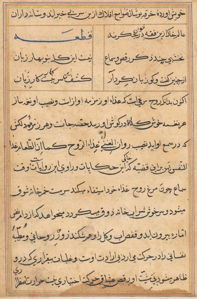 Oldal a Papagáj meséiből Tuti-nama: szövegoldal, c. 1560. alkotó: Unbekannt