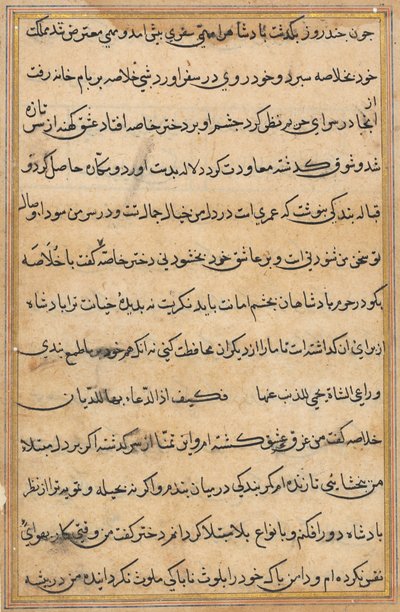 Oldal a Papagáj meséiből Tuti-nama: szövegoldal, c. 1560. alkotó: Unbekannt