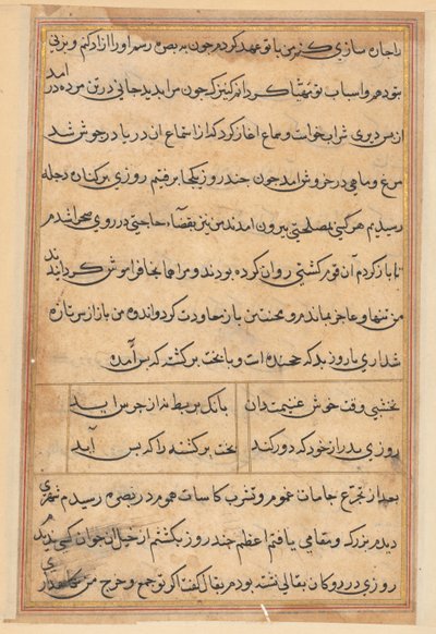 Oldal a Papagáj meséiből Tuti-nama: szövegoldal, c. 1560. alkotó: Unbekannt