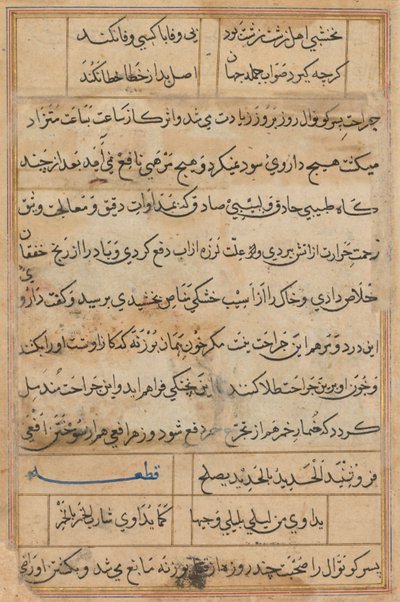 Oldal a Papagáj meséiből Tuti-nama: szövegoldal, c. 1560. alkotó: Unbekannt