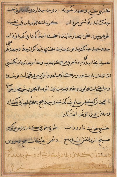 Oldal a Papagáj meséiből Tuti-nama: szövegoldal, c. 1560. alkotó: Unbekannt