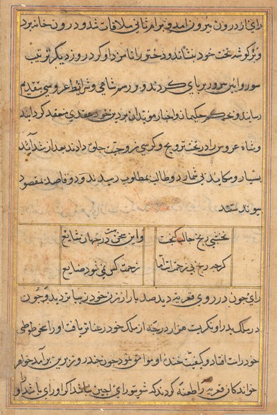 Oldal a Papagáj meséiből Tuti-nama: szövegoldal, c. 1560. alkotó: Unbekannt
