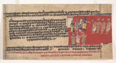Oldal egy szétszórt Bhagavata Purana Ősi történetei Lord Visnuról, kb. 1630-50. alkotó: Unbekannt