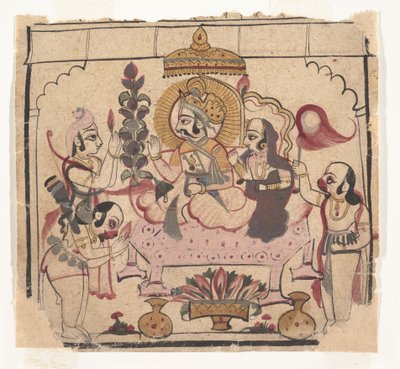 Oldal egy szétszórt Ramayana: Story of Rama, kb. 18. század közepe. alkotó: Unbekannt