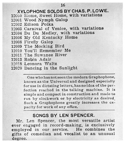 Oldal az első kolumbiai gramofonkatalógusból, 1898 1956 alkotó: Unbekannt