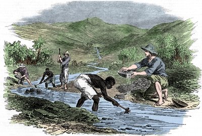Aranymosás az 1849-es kaliforniai aranyláz idején alkotó: Unbekannt