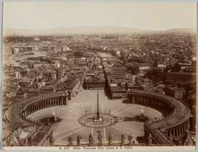 Panoráma a Szent Péter-dómból, Róma, c. 1860-as évek. alkotó: Unbekannt