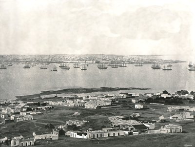 Panoráma a dombról, Montevideo, Uruguay, 1895. alkotó: Unbekannt