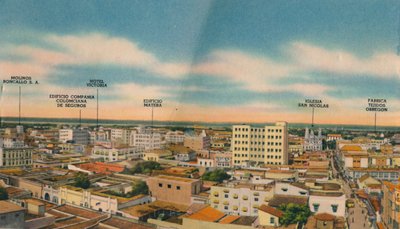 Panoráma Barranquilla központi szektoráról, 1940-es évek alkotó: Unbekannt
