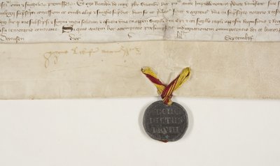 Henry Wardlaw püspök oklevelét megerősítő pápai bulla, recto alkotó: Unbekannt