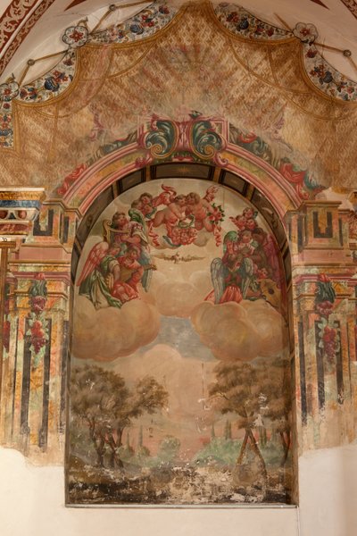 Plébániatemplom (Iglesia de San Agustín). Belső. Egy kápolna. Falfestmények. Zurbarani iskola. Egy kápolna. Barokk. 17. század. alkotó: Unbekannt