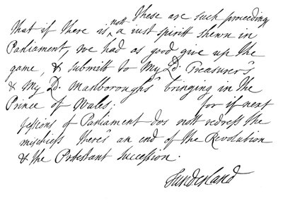 Charles Spencer, Sunderland 3. grófja 1678-1840-ben írt levelének egy része alkotó: Unbekannt