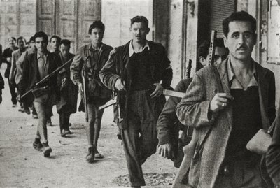 Partizánok Cesenában, Emilia Romagna, Olaszország, 1944. október (b / e fotó) alkotó: Unbekannt