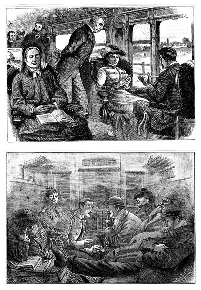 Utasok egy Londonból Glasgowba tartó vonaton, 1884 alkotó: Unbekannt