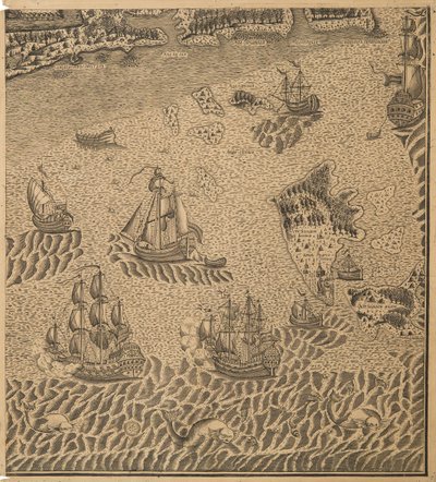 Nagy Péter flottája az Omega-öbölnél, 1707 körül alkotó: Unbekannt