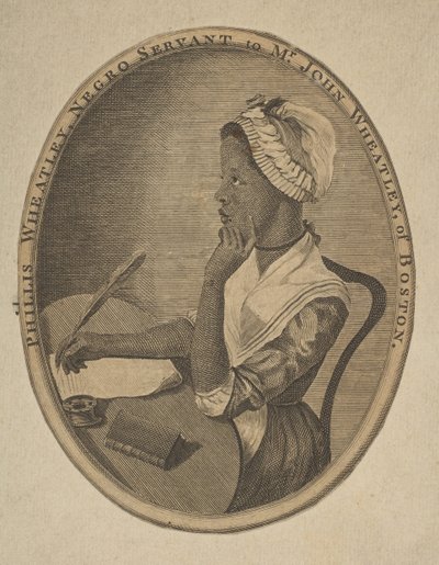 Phillis Wheatley, Mr. John Wheatley fekete szolgája Bostonból, kb. 1773. alkotó: Unbekannt