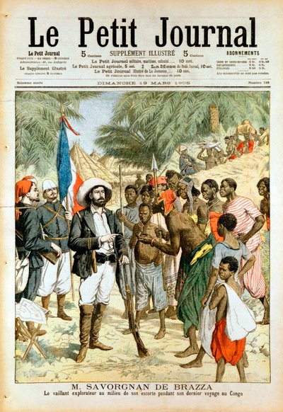 Pierre-Paul-Francois-Camille Savorgnan de Brazza, francia felfedező és Brazzaville alapítója, 1905 alkotó: Unbekannt