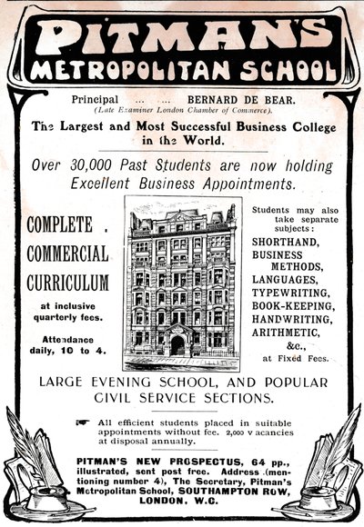 Pitmans Metropolitan School, 1906. alkotó: Unbekannt
