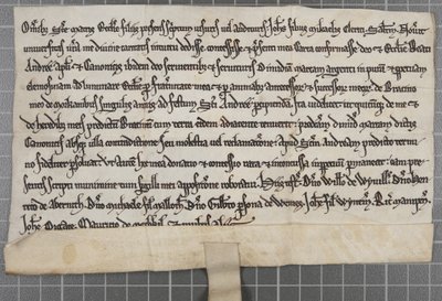 Apró írás: Alapokmány, amely alamizsnát adományoz a Szent András apostol templomnak alkotó: Unbekannt