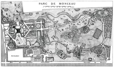 A Monceau Park terve, Párizs, 1778, 1885 alkotó: Unbekannt