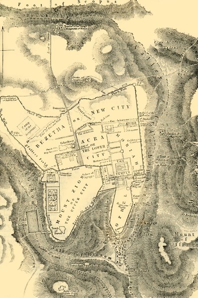 Jeruzsálem terve az első keresztény században, 1890. alkotó: Unbekannt