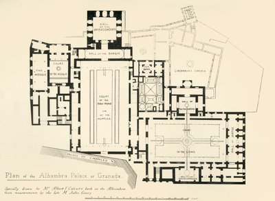 A granadai Alhambra-palota terve, 19. század, 1907. alkotó: Unbekannt
